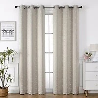 Regal Home Trenton Embroidered Grommet Top Energy Saving Blackout Set of 2 Curtain Panel