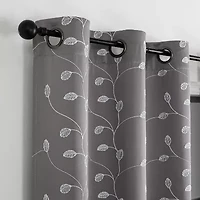 Regal Home Trenton Embroidered Grommet Top Energy Saving Blackout Set of 2 Curtain Panel