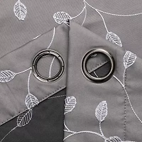 Regal Home Trenton Embroidered Grommet Top Energy Saving Blackout Set of 2 Curtain Panel