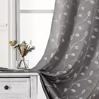 Regal Home Trenton Embroidered Grommet Top Energy Saving Blackout Set of 2 Curtain Panel