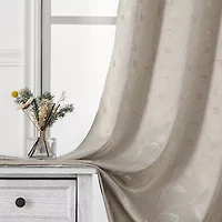 Regal Home Trenton Embroidered Grommet Top Energy Saving Blackout Set of 2 Curtain Panel