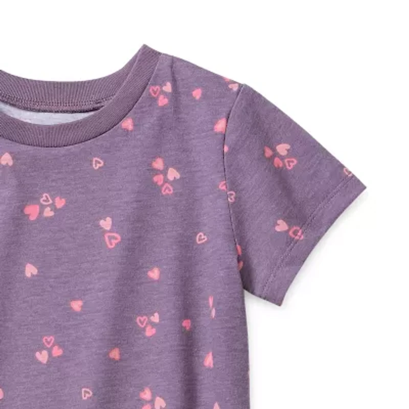 Okie Dokie Toddler Girls Round Neck Short Sleeve Regular Fit Graphic T-Shirt