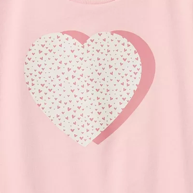 Okie Dokie Toddler & Little Girls Round Neck Short Sleeve Regular Fit Graphic T-Shirt