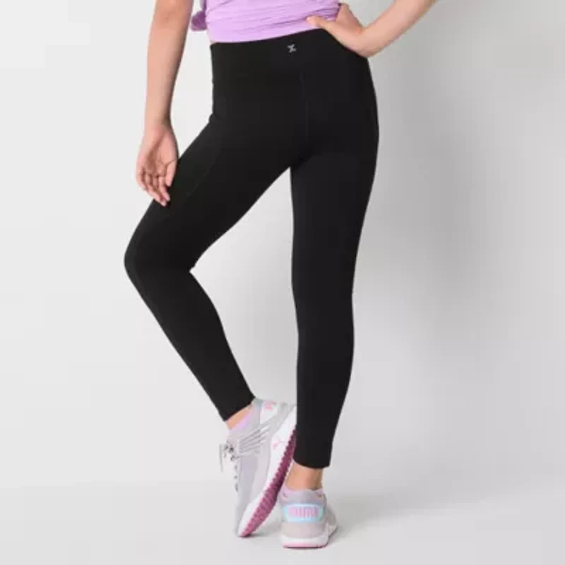 Xersion Little & Big Kid Girls Quick Dry High Rise 24" Active Full Length Leggings