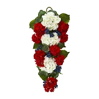 Nearly Natural 5in Geranium Blueberry Wreath