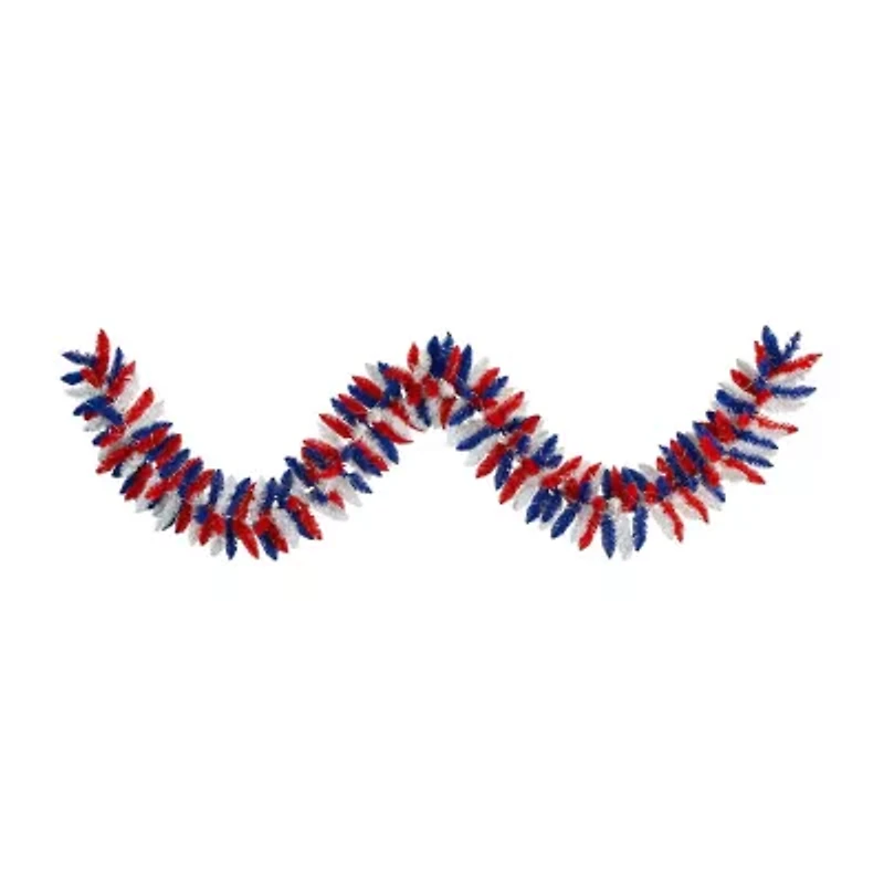 Nearly Natural American Flag Themed Christmas Indoor Garland