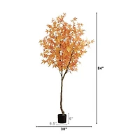 Nearly Natural 7ft Autumn Maple Indoor Artificial Tree