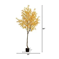 Nearly Natural 7ft Yellow Autumn Maple Artificial Tree