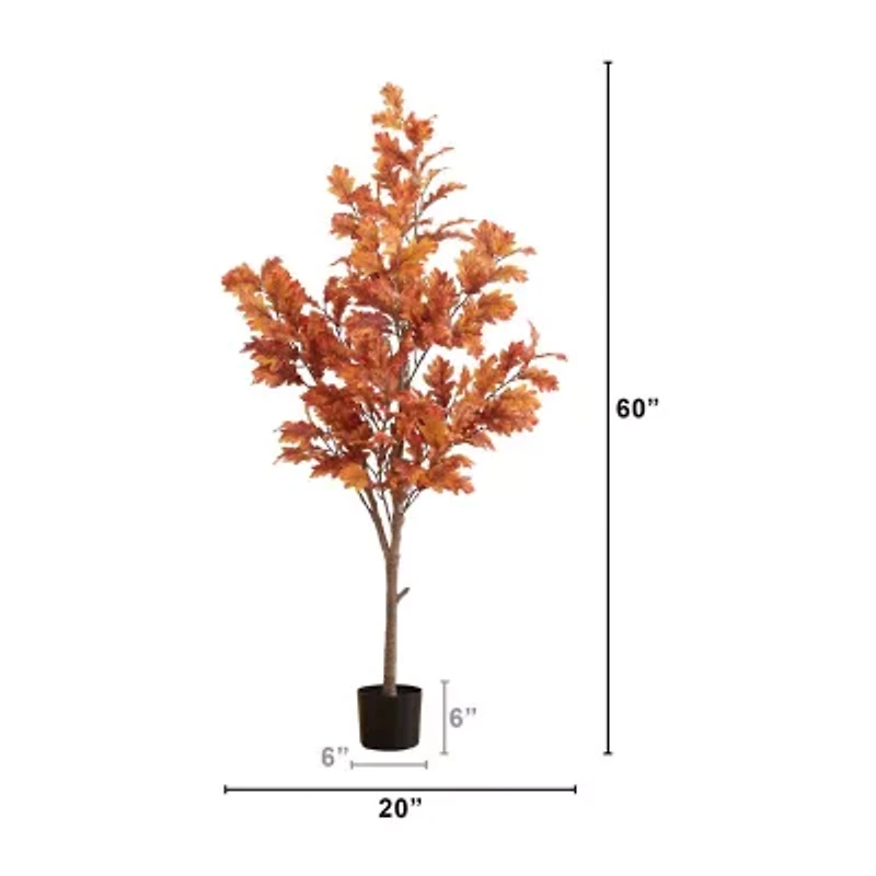 Nearly Natural 5ft Autumn Oak Artificial Tree