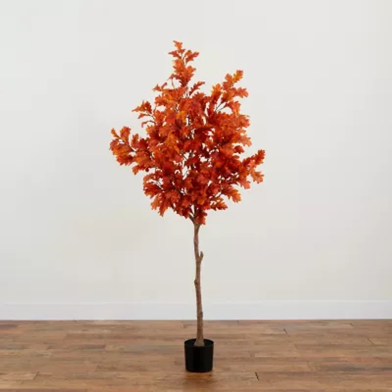 Nearly Natural 6ft Autumn Oak Indoor Artificial Tree