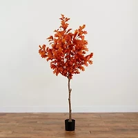 Nearly Natural 6ft Autumn Oak Indoor Artificial Tree
