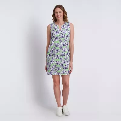 Stella Parker Womens Sleeveless Floral Shift Dress