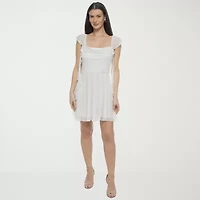 Jump Apparel Womens Sleeveless Juniors Fit + Flare Dress