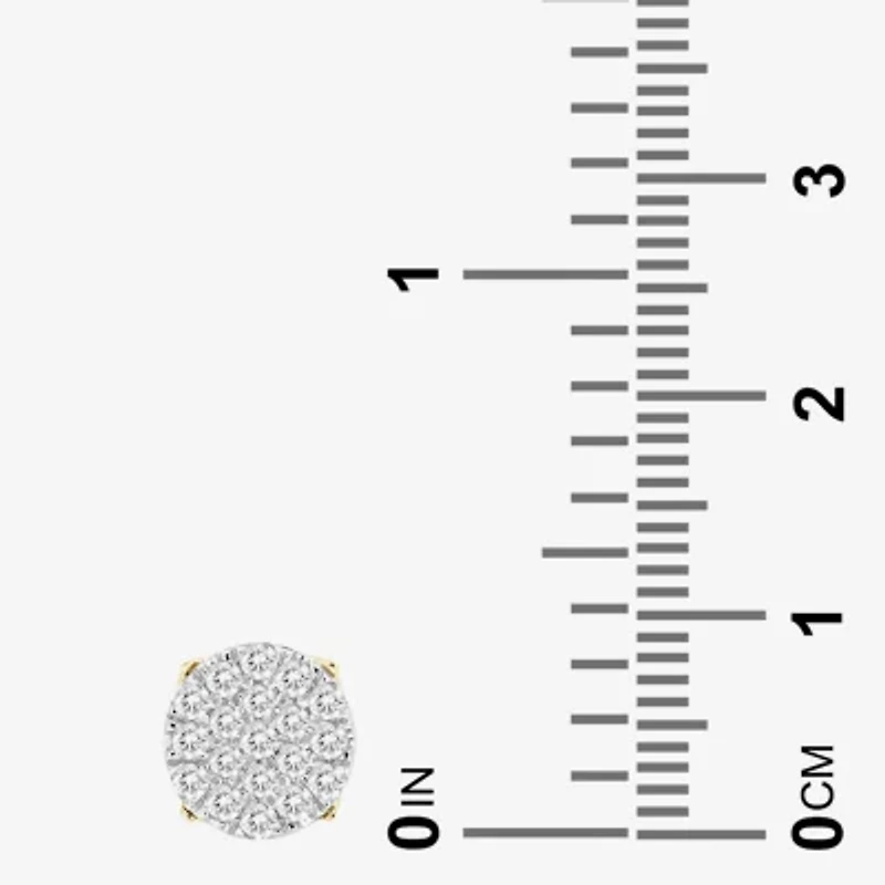 3/4 CT. T.W. Natural White Diamond 10K Gold 8.8mm Round Stud Earrings
