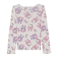 Little & Big Kid Girls Crew Neck Long Sleeve Hello Kitty T-Shirt
