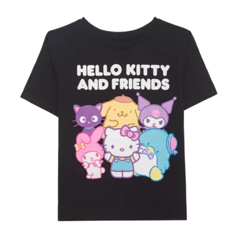 Little & Big Kid Girls Crew Neck Short Sleeve Regular Fit Hello Kitty Graphic T-Shirt