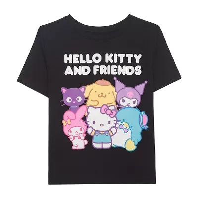 Little & Big Kid Girls Crew Neck Short Sleeve Regular Fit Hello Kitty Graphic T-Shirt