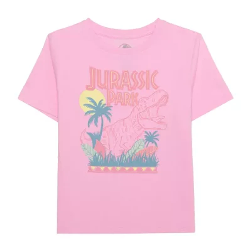 Little & Big Kid Girls Crew Neck Short Sleeve Regular Fit Jurassic World Graphic T-Shirt