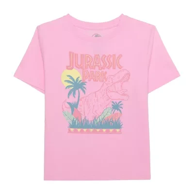 Little & Big Kid Girls Crew Neck Short Sleeve Regular Fit Jurassic World Graphic T-Shirt