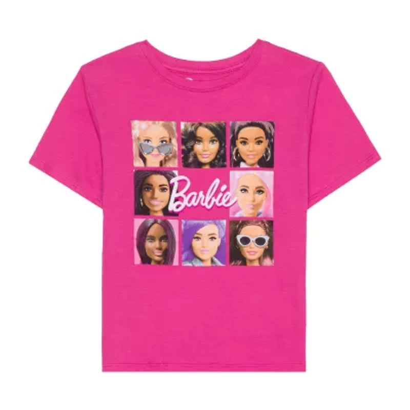 Little & Big Kid Girls Crew Neck Short Sleeve Regular Fit Barbie Graphic T-Shirt