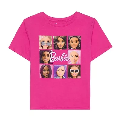 Little & Big Kid Girls Crew Neck Short Sleeve Regular Fit Barbie Graphic T-Shirt
