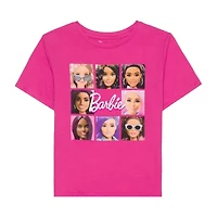 Little & Big Kid Girls Crew Neck Short Sleeve Regular Fit Barbie Graphic T-Shirt