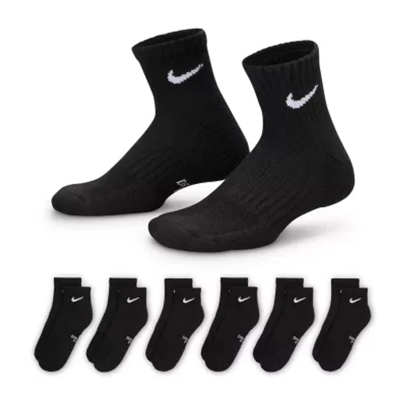 Nike 6 Pair Quarter Ankle Socks Boys