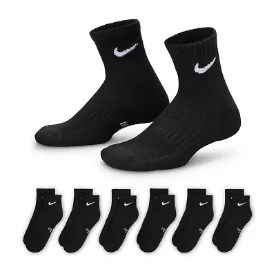 Nike 6 Pair Quarter Ankle Socks Boys