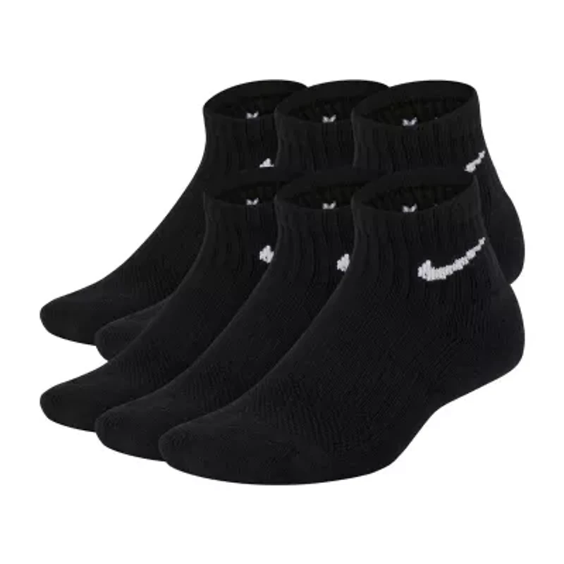Nike Boys 6 Pair Quarter Ankle Socks