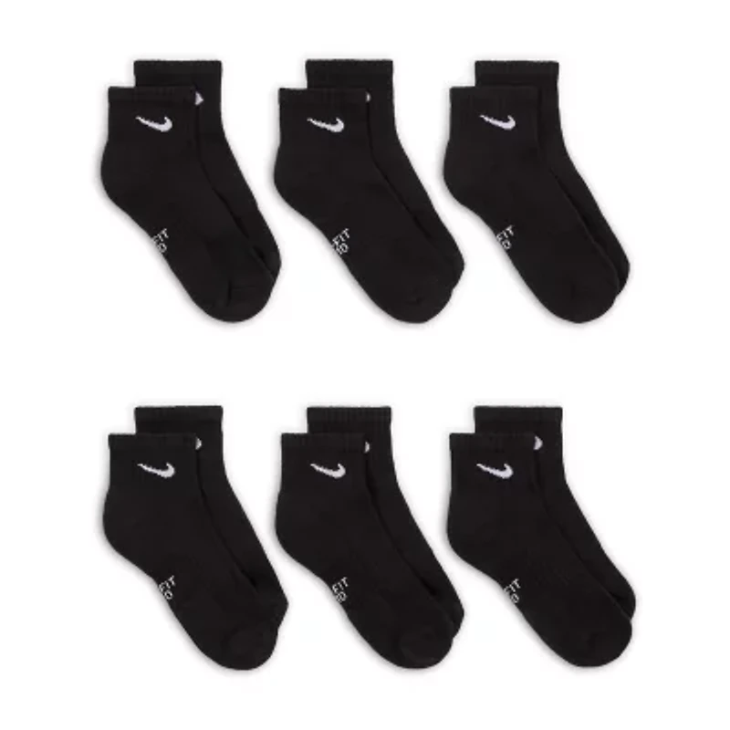 Nike Boys 6 Pair Quarter Ankle Socks