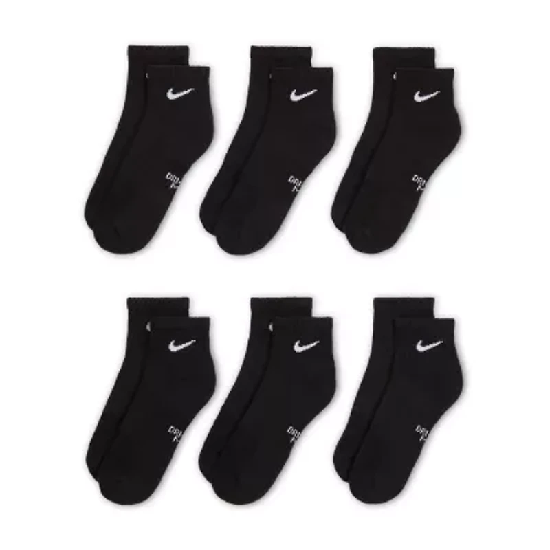 Nike Boys 6 Pair Quarter Ankle Socks
