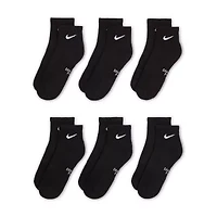 Nike 6 Pair Quarter Ankle Socks Boys
