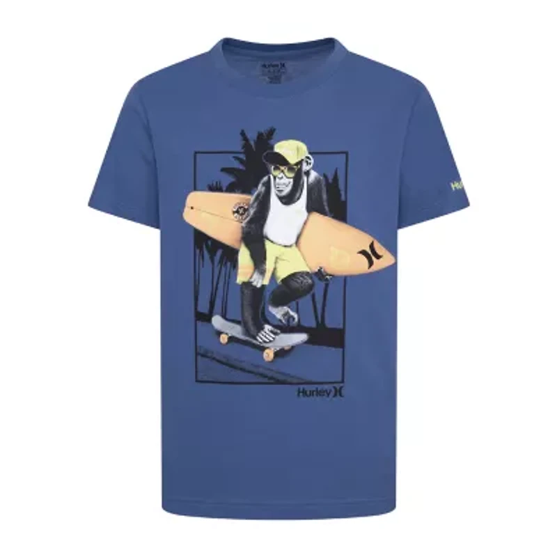 Hurley Big Kid Boys Crew Neck Short Sleeve Regular Fit Graphic T-Shirt