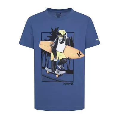 Hurley Big Kid Boys Crew Neck Short Sleeve Regular Fit Graphic T-Shirt