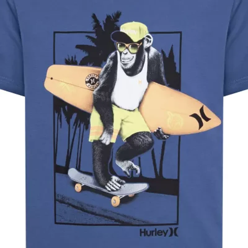 Hurley Big Kid Boys Crew Neck Short Sleeve Regular Fit Graphic T-Shirt
