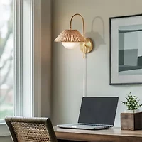 INK+IVY Laguna Rattan Weave Wall Sconce