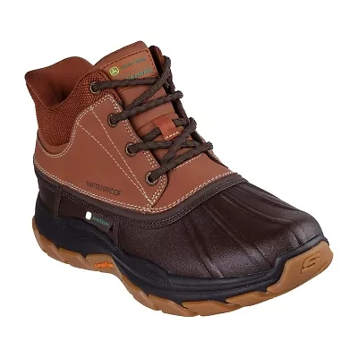 Skechers Hands Free Slip-Ins Mens John Deere Swamper Duck Waterproof Slip Resistant Flat Heel Rain Boots
