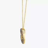 Le Vian Grand Sample Sale Le Vian Grand Sample Sale Womens 3/4 CT. T.W. Natural Champagne Diamond 14K Gold Heart 18 Inch Pendant Necklace
