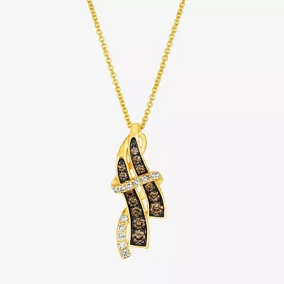 Le Vian Grand Sample Sale Le Vian Grand Sample Sale Womens 3/8 CT. T.W. Natural Champagne Diamond 14K Gold 19 Inch Pendant Necklace