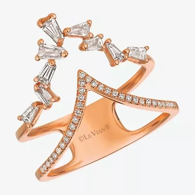 Le Vian Grand Sample Sale Le Vian Grand Sample Sale Womens 19MM 3/8 CT. T.W. Natural White Diamond 14K Rose Gold Chevron Band