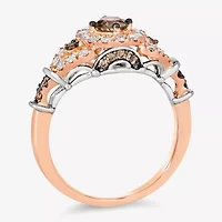 Le Vian Grand Sample Sale Le Vian Grand Sample Sale Womens 7/8 CT. T.W. Natural Champagne Diamond 14K Two Tone Gold Round Halo Cocktail Ring