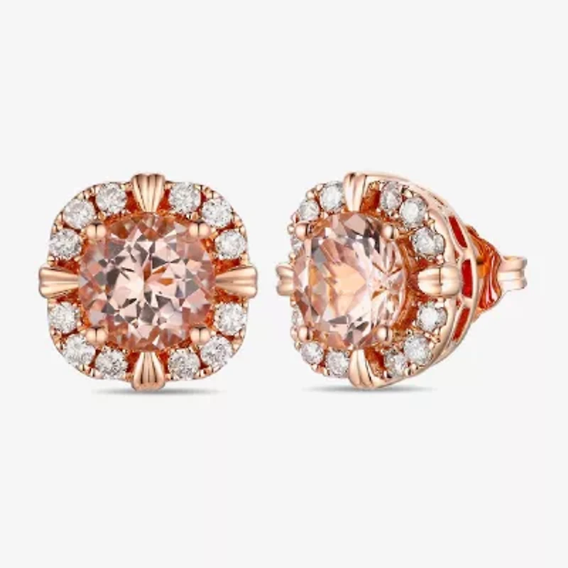 Le Vian Grand Sample Sale Le Vian Grand Sample Sale 3/8 CT. T.W. Genuine Pink Morganite 14K Rose Gold 11mm Round Stud Earrings