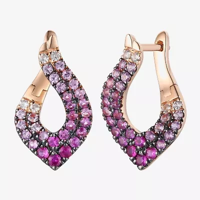 Le Vian Grand Sample Sale Le Vian Grand Sample Sale Womens Genuine Pink Sapphire 14K Rose Gold 22mm Hoop Earrings