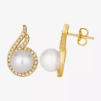 Le Vian Grand Sample Sale Le Vian Grand Sample Sale Womens 1/2 CT. T.W. Genuine White Cultured Freshwater Pearl 14K Gold Drop Earrings