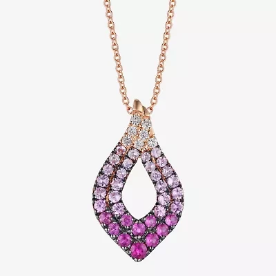 Le Vian Grand Sample Sale Le Vian Grand Sample Sale Womens Genuine Pink Sapphire 14K Rose Gold 20 Inch Pendant Necklace