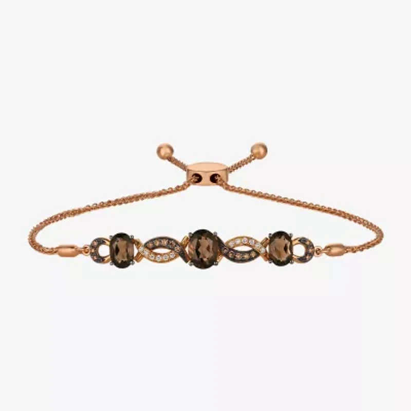 Le Vian Grand Sample Sale Le Vian Grand Sample Sale Womens 1/5 CT. Genuine Brown Quartz 14K Rose Gold Bolo Bracelet