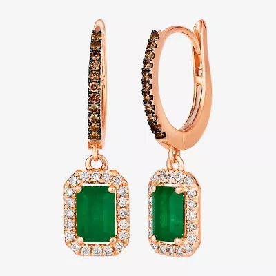 Le Vian Grand Sample Sale Le Vian Grand Sample Sale Womens 1/3 CT. T.W. Genuine Green Emerald 14K Rose Gold Drop Earrings