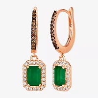 Le Vian Grand Sample Sale Le Vian Grand Sample Sale Womens 1/3 CT. T.W. Genuine Green Emerald 14K Rose Gold Drop Earrings