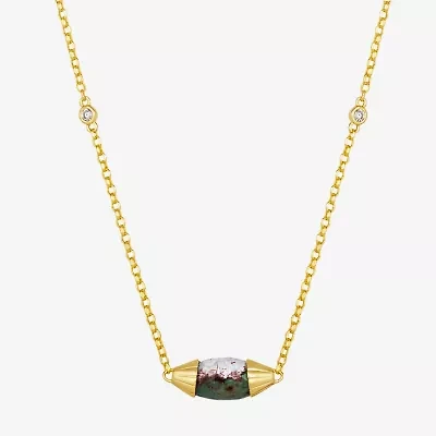 Le Vian Grand Sample Sale Le Vian Grand Sample Sale Womens Diamond Accent Genuine Blue Chalcedony 14K Gold 18 Inch Pendant Necklace