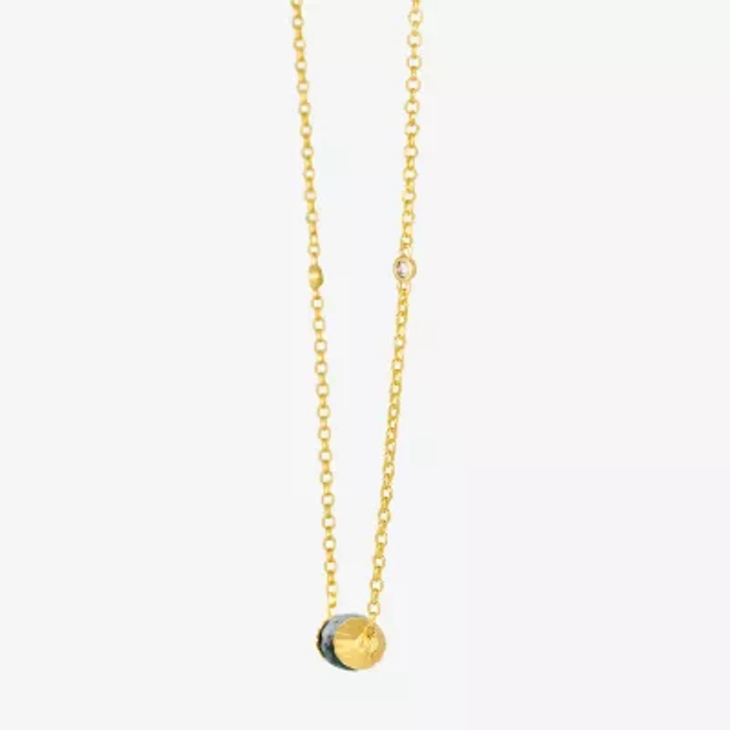 Le Vian Grand Sample Sale Le Vian Grand Sample Sale Womens Diamond Accent Genuine Blue Chalcedony 14K Gold 18 Inch Pendant Necklace